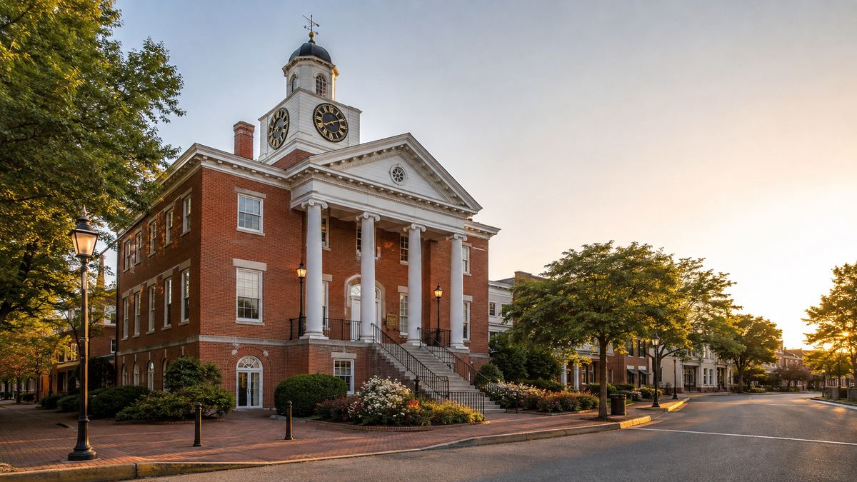 Historic downtown Leesburg in Loudoun County, VA